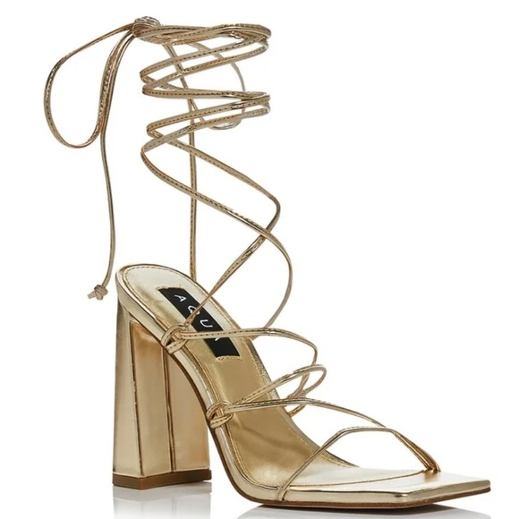 AQUA Leah Ankle Tie High Heel Sandals - Picture 1 of 10